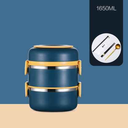 304 Stainless Steel Insulated Barrel Multi-layer Lunch Box