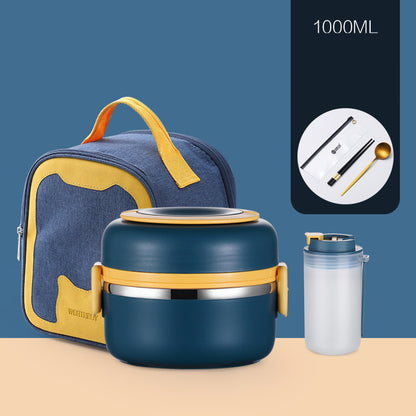 304 Stainless Steel Insulated Barrel Multi-layer Lunch Box