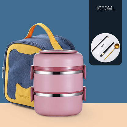 304 Stainless Steel Insulated Barrel Multi-layer Lunch Box