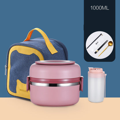 304 Stainless Steel Insulated Barrel Multi-layer Lunch Box